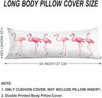 Body Pillowcases with Zipper Flamingo, Cozy Body Pillow Covers Cushion Cover 20 - Image 6