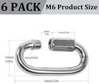 Locking Carabiner Clips, Stainless Steel Spring Snap Hook Locking Carabiner - Image 4