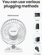 Gaiatop USB Desk Fan, Small But Powerful, Personal Portable Quiet 3 Speeds - Image 7