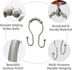 Bathway Shower Curtain Hooks Rust Proof Shower Curtain Rings, Smooth Glide - Image 2