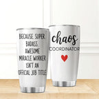 CUBICER Chaos Coordinator Quote Stainless Steel Tumbler 20 Oz Inspirational - Image 2