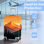 Retro Mountain Landscape Sunset Travel Luggage Cover -Stretchable Airplane - Image 3