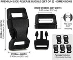 5/8" Black Plastic Side Release Buckle Curved Quick Release - Image 3
