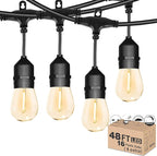 Outdoor String Light 48FT LED Heavy-Duty Patio Lights String Linkable by Meidaoduo