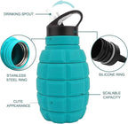QiCheng&LYS 19.5oz Collapsible Travel Water Bottle, Reuseable BPA Free Silicone - Image 2
