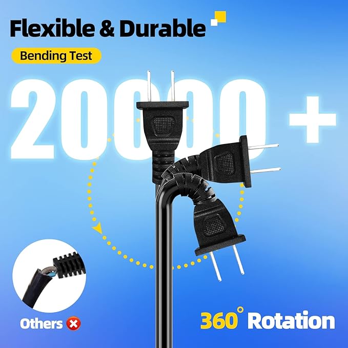UL Listed Outdoor Extension Cord 2 Prong 15 FT SJTW 16/2 Gauge 13A 125V 1625W - Image 3