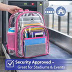 K-Cliffs Large Transparent Backpack Clear Heavy Duty School Bag Durable Student - Image 3
