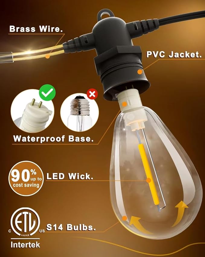 200FT LED Outdoor String Lights - Image 3