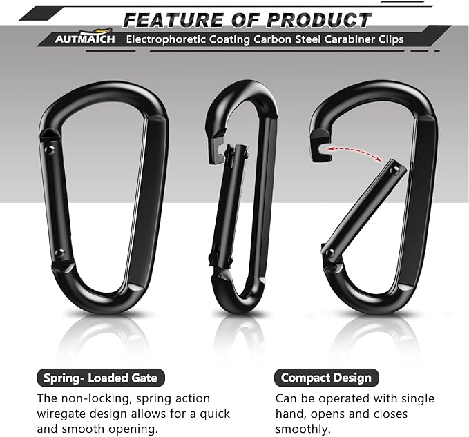 AUTMATCH Carabiner Clips, 4 Pack - Image 2