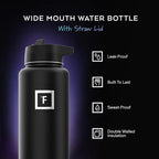 IRON °FLASK Camping & Hiking Hydration Flask - 40 oz Dark Night - Image 2