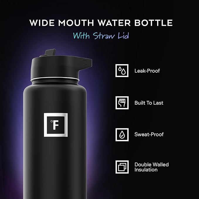 IRON °FLASK Camping & Hiking Hydration Flask - 40 oz Cobalt - Image 2