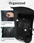 Gonex Ultralight Waterproof TPU Backpack, 35L Roll Top Dry Bag - Image 5