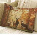 EKOBLA Decorative Lumber Cushion Case Deers Herd of Deer Stand Among The Fall - Image 2