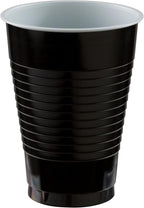 Jet Black Plastic Cups - 12 oz. - Versatile Drinkware by AmscanPartySupplies