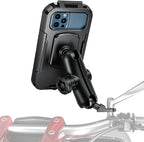 iMESTOU Waterproof Rearview Mirror Phone Mount, Motorcycle 1" Ball Phone Holder by iMESTOU
