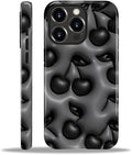 for iPhone 14 Pro Max Case, HL2 Cute Cool Cherry Black Hybrid 2 Layer Hard by Unknown