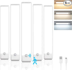 5-Pack Motion Sensor Under Cabinet Light, 3 Color Temperature Dimmable by YLXS
