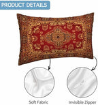 Red Oriental Persias Couch Pillow Covers 12 X 20 Boho Set of 2 Pillowcases - Image 3