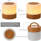 Nursery Night Light for Kids, USB Rechargeable Small Desk Lamp, 13 RGB Colors & - Image 2