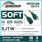 50FT Outdoor Extension Cord-16/3 SJTW Durable Green Extension Cable - Image 3