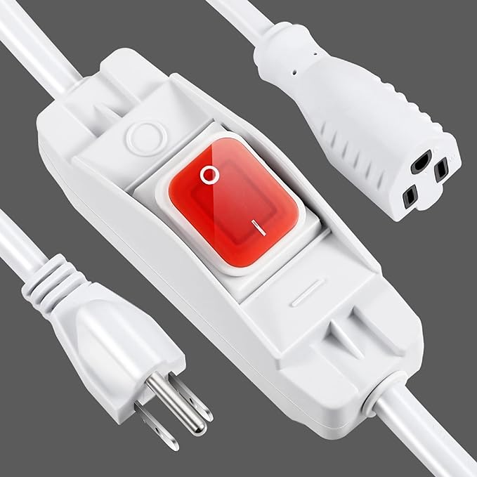 Outdoor Waterproof On/Off Switch Extension Cord, Heavy Duty 125v/250v Black by EasyToOperateLow-CostSolution