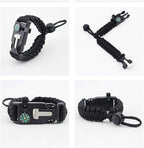 ZHIYE Survival Paracord Bracelet Flint Fire Starter Scraper Compass Wilderness - Image 4
