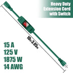 Extension Cord with Switch On/Off Waterproof Switch 10Ft No Plugging and - Image 2