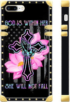 Compatible with iPhone 8 7 SE Case, Praying Cross Hands Luxury Golden Decoration - Image 3