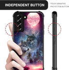 for Samsung Galaxy S21 Case, Star Two Wolfs Howling Pattern Graphic Design Girl - Image 3
