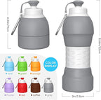 Collapsible Lightweight 20oz Water Bottle, Food-Grade Silicone BPA Free - Image 7
