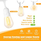 SUFEIMAS 100FT White Outdoor String Lights, IP65 Waterproof 30+2 Plastic LED - Image 4