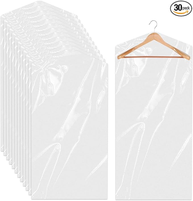 30 Pcs Clear Garment Cover 47 Inch Plastic Garment Bags by Sliverdew