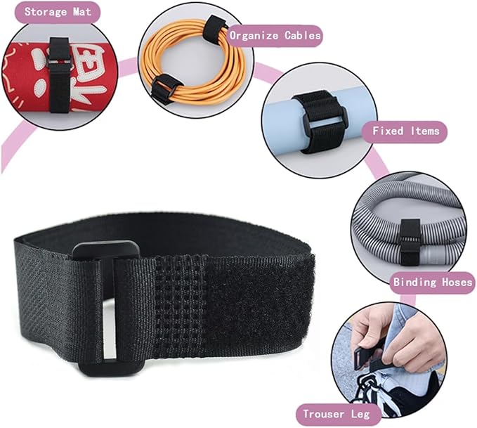 20 Pack Reusable Fastening Cable Ties and Cable Straps, Adjustable - Image 2