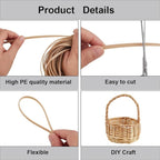 GORGECRAFT 30m*5mm Rattan Weaving Wicker Outdoor Light Gray Synthetic Rattan - Image 5
