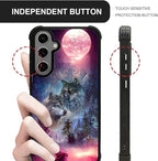 for Samsung Galaxy S24 S25 Plus Case, Star Two Wolfs Howling Pattern Graphic - Image 6