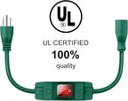 Outdoor Waterproof On/Off Switch Extension Cord, Heavy Duty 125v/250v Black - Image 2