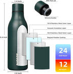 BJPKPK Insulated Water Bottles, 18 oz Stainless Steel Metal Water Bottle - Image 3