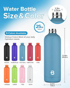 Insulated Water Bottle with Lid, 25 oz Reusable Leak-Proof Metal Stainless - Image 4