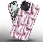 for iPhone 15 Case, HL2 Abstract Ribbons Bows Hybrid 2 Layer Hard Shell - Image 2