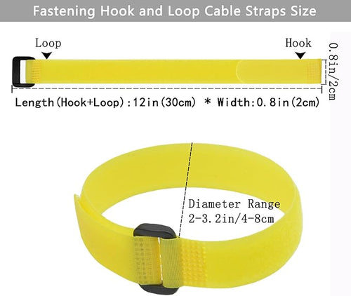 10 Pack Reusable Fastening Cable Ties and Cable Straps Yellow Color Adjustable - Image 2