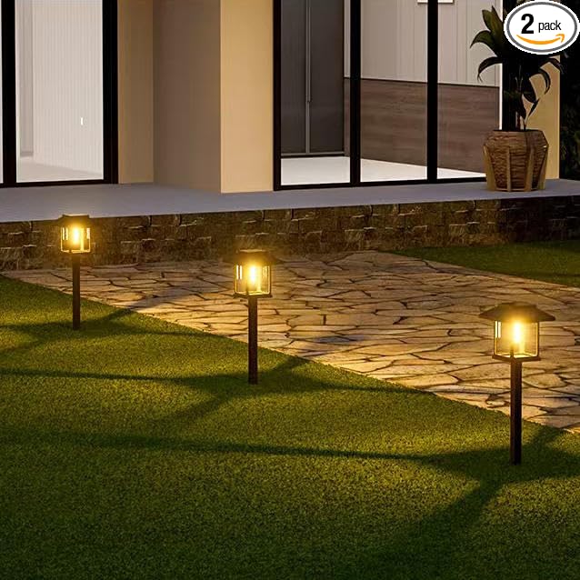 Albelt Solar Pathyway Lights Outdoor, 2 Pack Waterproof Solar Garden Lights by Albelt
