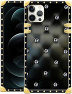 Compatible with iPhone 11 Pro Max Case, Shiny Black Sofa Crystal Luxury Golden by Unknown