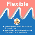 Indoor Outdoor Extension Cord 6 FT, 16/3 SJTW Weatherproof White Electrical - Image 4