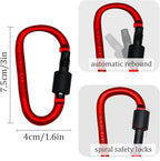 6 Pack Small Locking Carabiner, 3 Inch Aluminum D-Shape Snap Hook - Image 4