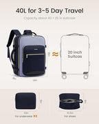 LOVEVOOK 40L Travel Backpack for Women & Men, Airline Approved Carry On Luggage - Image 4