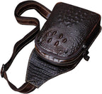 Hebetag Crocodile Genuine Leather Sling Bag Crossbody Backpack - Image 4