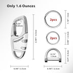 Keychain with Carabiner Clip, 4 Heavy Duty Key Rings and D Ring - Image 5