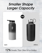Coolflask Water Bottle with Straw, 32 oz Insulated Metal Water Flask with Straw - Image 3