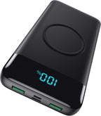 Wireless Portable Charger 30, 15W Wireless Charging USB C Power Bank, 25W PD QC by HETP