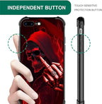 for iPhone 7 Plus/8 Plus Case, Gestures Funny Skull Pattern Graphic Design - Image 7